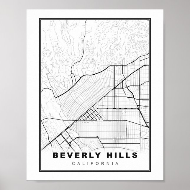 Poster Mapa de Beverly Hills (Frente)