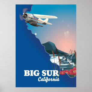 Poster Mapa de Big Sur Califórnia