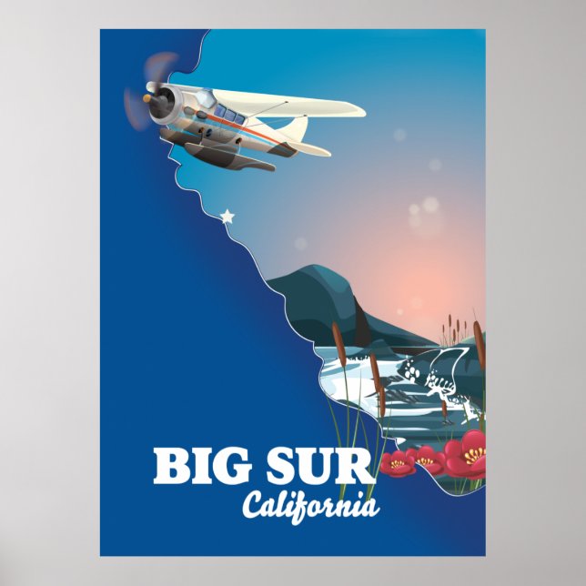 Poster Mapa de Big Sur Califórnia (Frente)