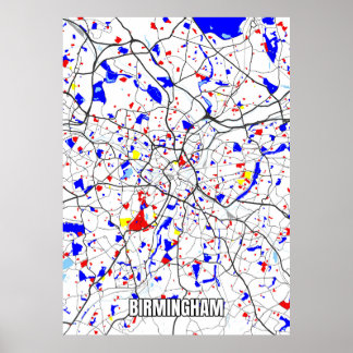 Poster Mapa de Birmingham