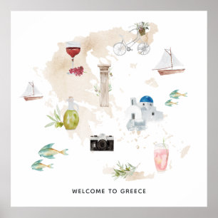 Poster Mapa de boas-vindas da Grécia