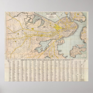 Poster Mapa de Boston