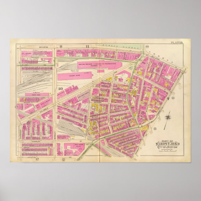 Póster Mapa de Boston 19 (Frente)