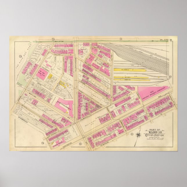 Poster Mapa de Boston 4 (Frente)