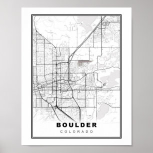 Poster Mapa de Boulder
