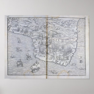 Póster Mapa de Brasil do nordeste