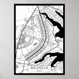 Poster Mapa de Brasília Brasil