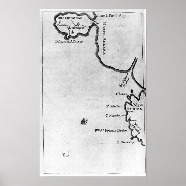 Póster Mapa de Brobdingnag (Frente)