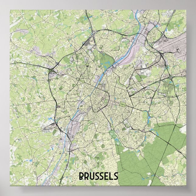 Poster Mapa de Bruxelas (Frente)