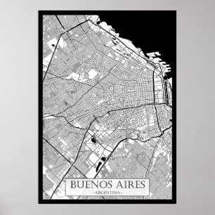 Poster Mapa de Buenos Aires Argentina