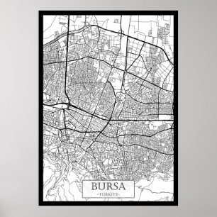 Poster Mapa de Bursa Turquia
