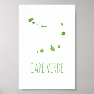 Poster Mapa de Cabo Verde