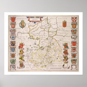 Poster Mapa de Cambridgeshire, Amsterdão publicada