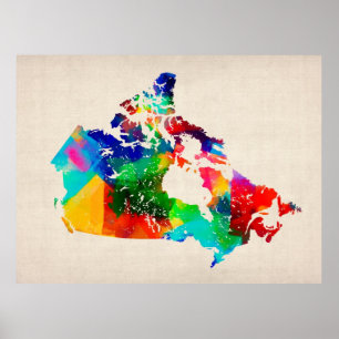 Póster Mapa de Canadá