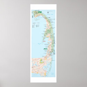 Póster Mapa de Cape Cod