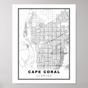 Poster Mapa de Cape Coral