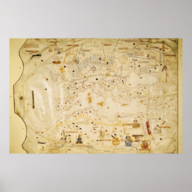Póster Mapa de Carlos V, Mapa da Mecia (Frente)