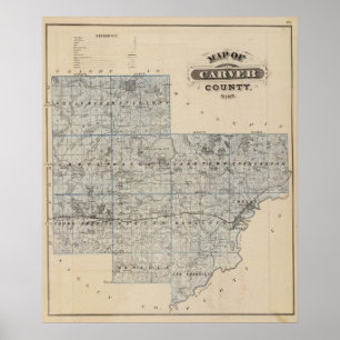 Póster Mapa de Carver County, Minnesota