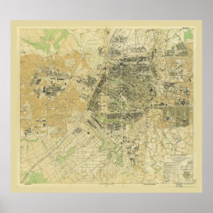 Poster Mapa de Changchun, Província de Jilin, China (1945