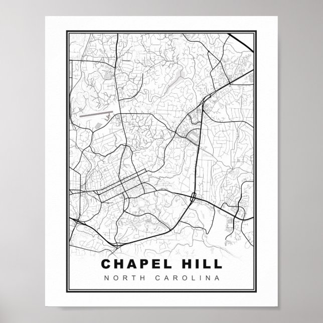 Poster Mapa de Chapel Hill (Frente)