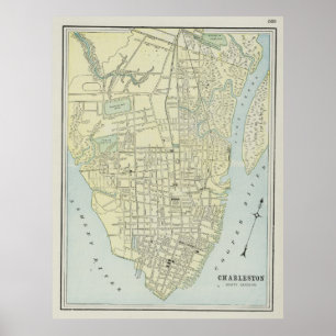 Poster Mapa de Charleston SC (1901)