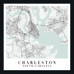 Poster Mapa de Charleston South Carolina Blue Water Stree<br><div class="desc">Mapa de Charleston South Carolina Blue Water Street</div>