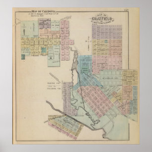 Póster Mapa de Chatfield, mapa de Caledonia, Minn