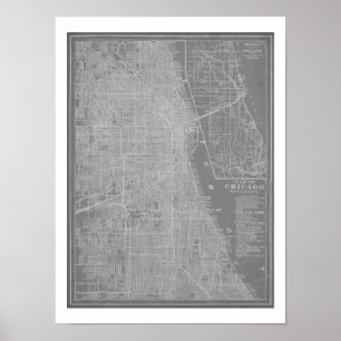 Póster Mapa de Chicago