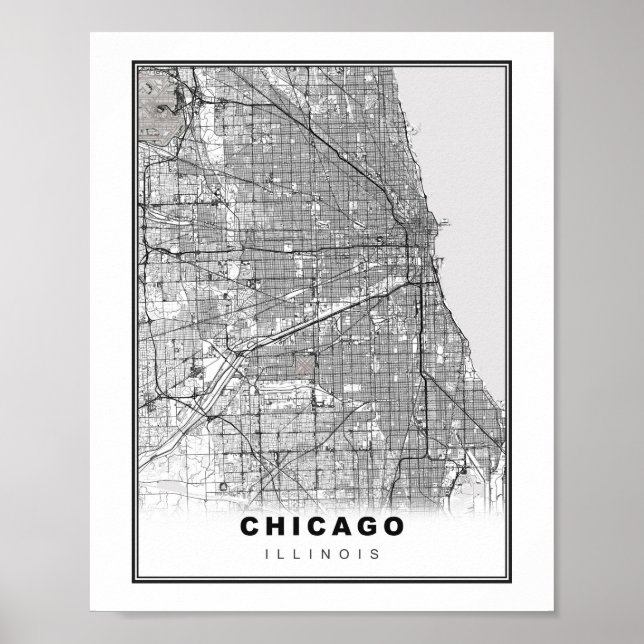 Poster Mapa de Chicago (Frente)