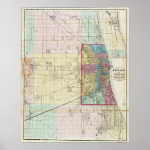 Poster Mapa de Chicago