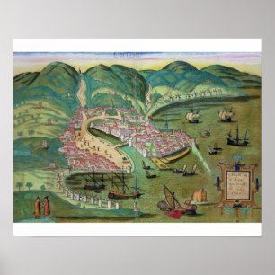 Poster Mapa de Chios, de "Civitates Orbis Terrarum" por G