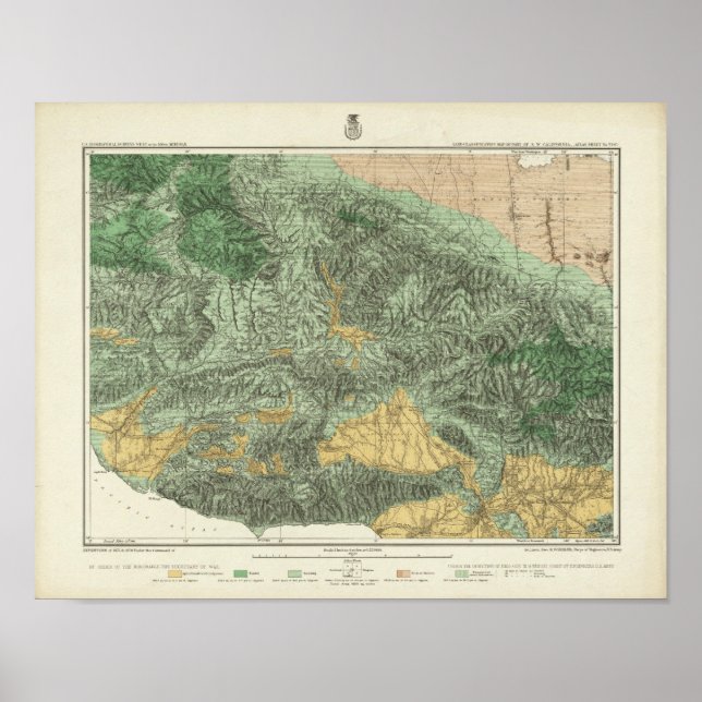 Poster Mapa de Classificação de Terra da Califórnia (Frente)