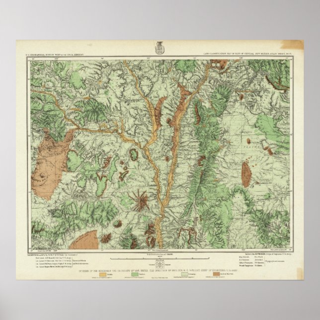 Póster Mapa de Classificação de Terra do Novo México 2 (Frente)