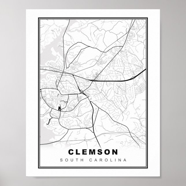 Poster Mapa de Clemson (Frente)