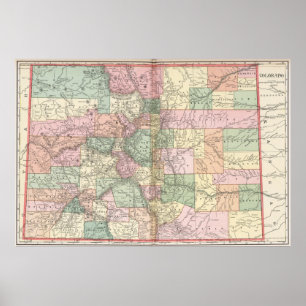Poster Mapa de Colorado de Cidade (1901)