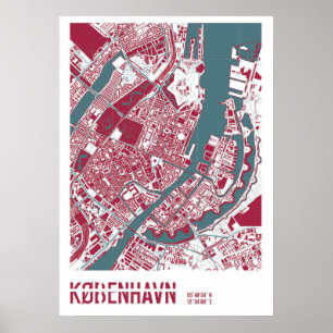 Póster Mapa de Copenhaga RB