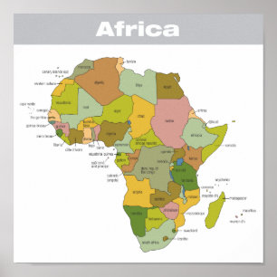 Poster Mapa de cor completa de África