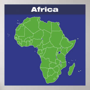 Poster Mapa de cor de África