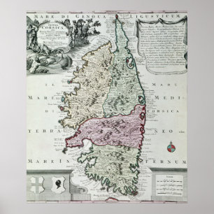 Póster Mapa de Córsega