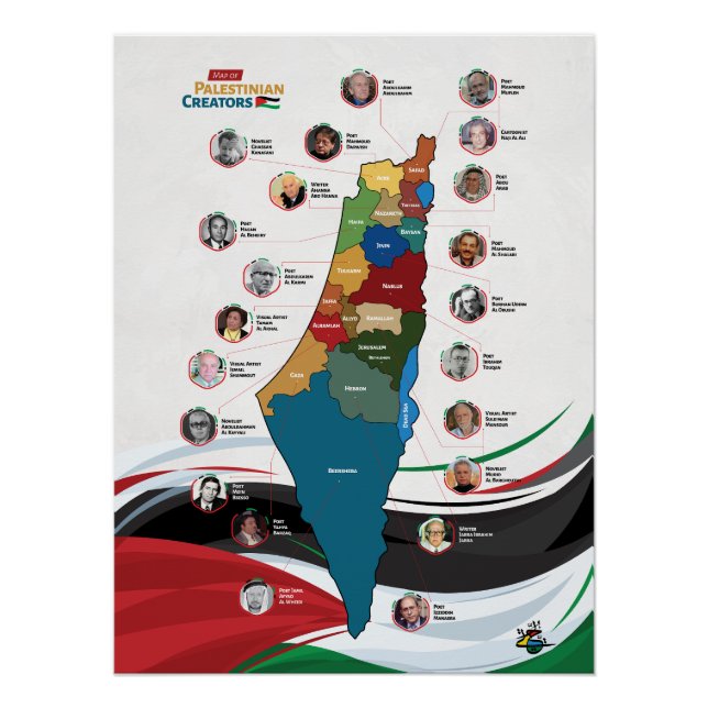 Póster Mapa de Criadores Palestinianos (Frente)