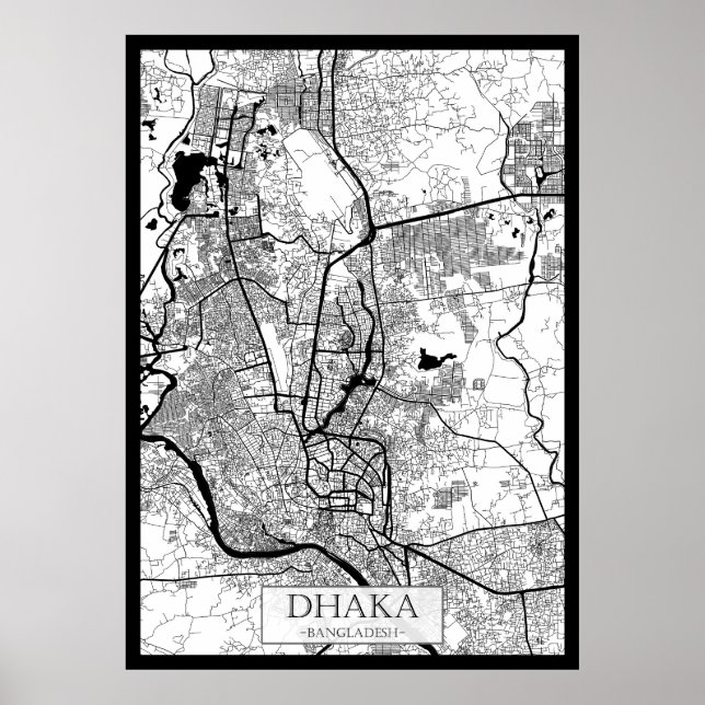 Poster Mapa de Daca Bangladesh (Frente)