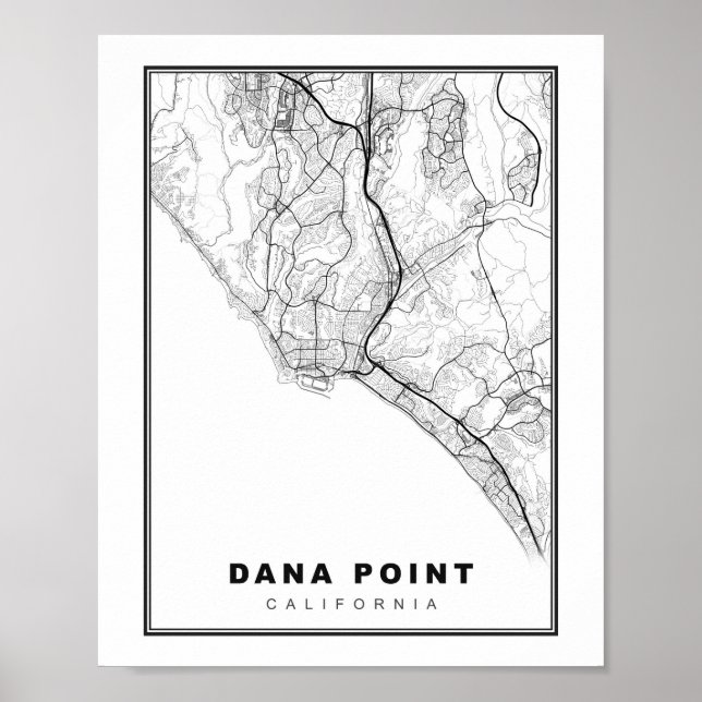 Poster Mapa de Dana Point (Frente)