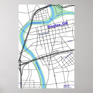 Poster Mapa de Dayton OH
