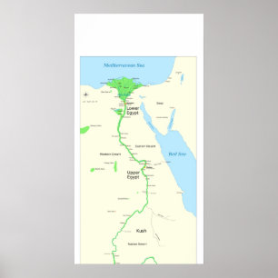 Póster Mapa de Egipto antigo durante o período Dynastic