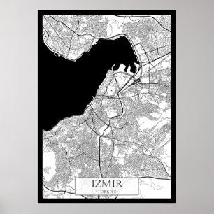 Poster Mapa de Esmirna Turquia