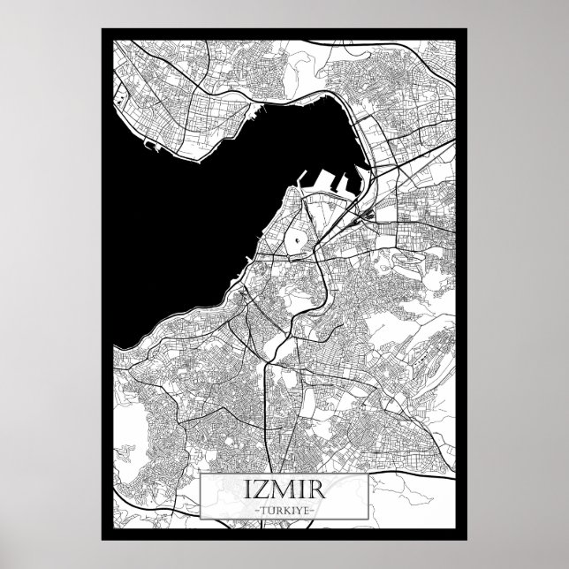 Poster Mapa de Esmirna Turquia (Frente)