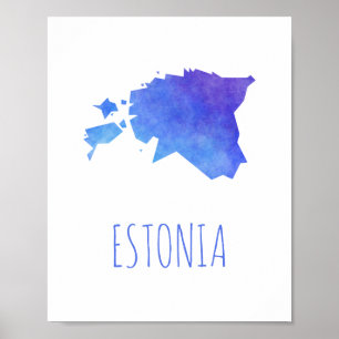 Póster Mapa de Estónia