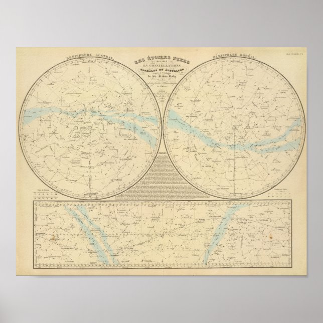 Poster Mapa de Estrelas Fixas (Frente)