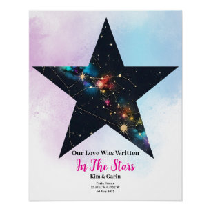 Póster Mapa de Estrelas Personalizado - Presente de Anive