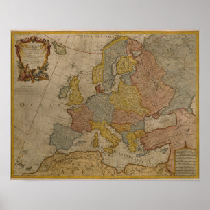 Poster Mapa de Europa   1700